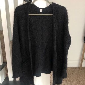 Black fuzzy cardigan